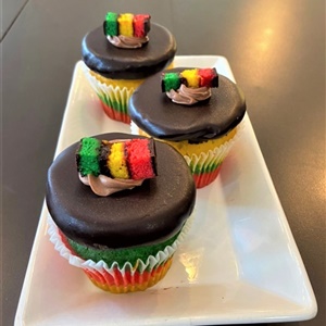 Rainbow Cookie Cupcake
